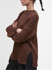 Barbour® Brown Sophia Knit Vicuna Jumper - Image 5 of 8