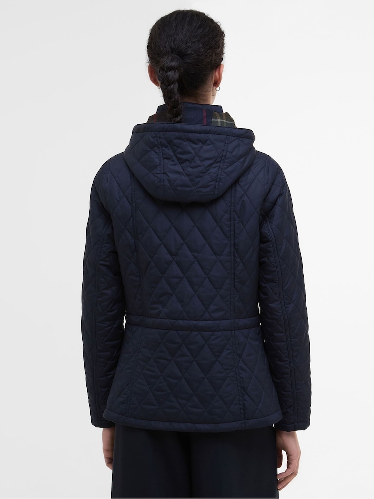Barbour® Blue Millfire Quilt Coat - Image 2 of 7 Barbour® Blue Millfire Quilt Coat - Image 2 of 7
