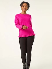 Roman Pink Petite Flute Hem Knit Jumper - Image 2 of 5