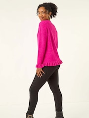 Roman Pink Petite Flute Hem Knit Jumper - Image 3 of 5