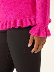 Roman Pink Petite Flute Hem Knit Jumper - Image 5 of 5