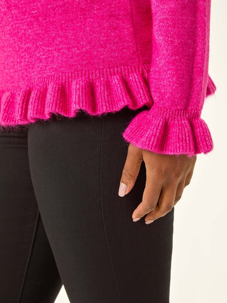 Roman Pink Petite Flute Hem Knit Jumper - Image 5 of 5