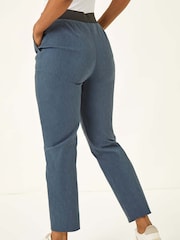 Roman Blue Petite Bengaline Smart Stretch Trousers - Image 3 of 5