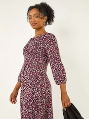 Roman Pink Petite Spot Tie Front Dress - Image 1 of 4
