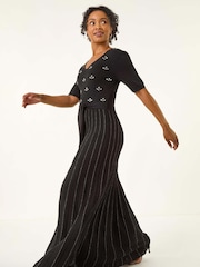 Roman Petite Hotfix Knitted Midi Dress - Imagem 1 de 5