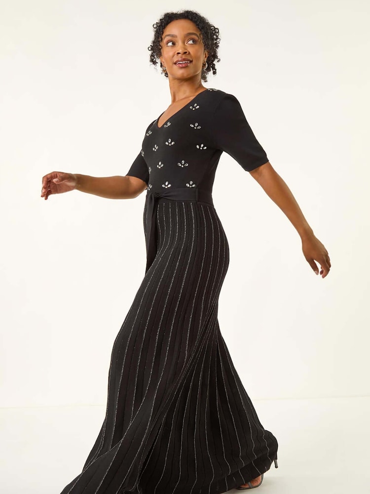 Roman Petite Hotfix Knitted Midi Dress - Imagem 1 de 5