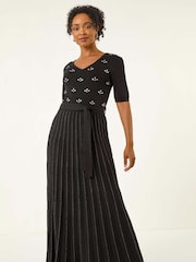 Roman Petite Hotfix Knitted Midi Dress - Imagem 2 de 5