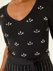 Roman Petite Hotfix Knitted Midi Dress - Imagem 5 de 5