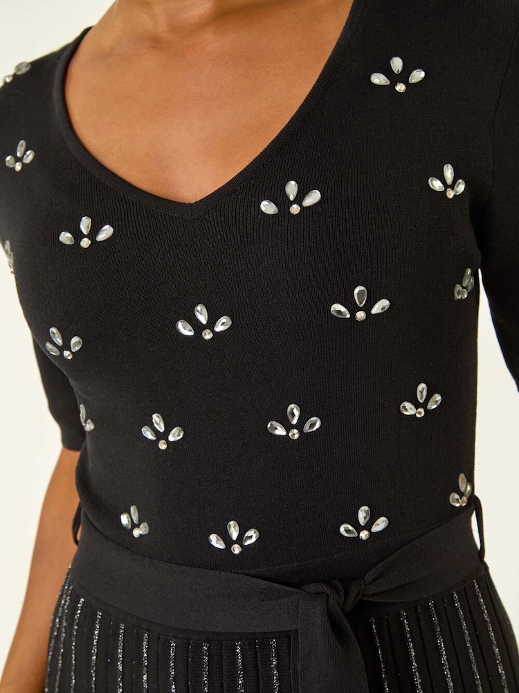 Roman Petite Hotfix Knitted Midi Dress - Imagem 5 de 5
