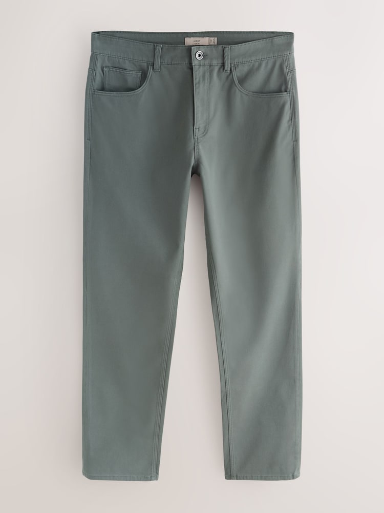 Green Slim Fit 5 Pocket Soft Touch Trousers - Image 1 of 5