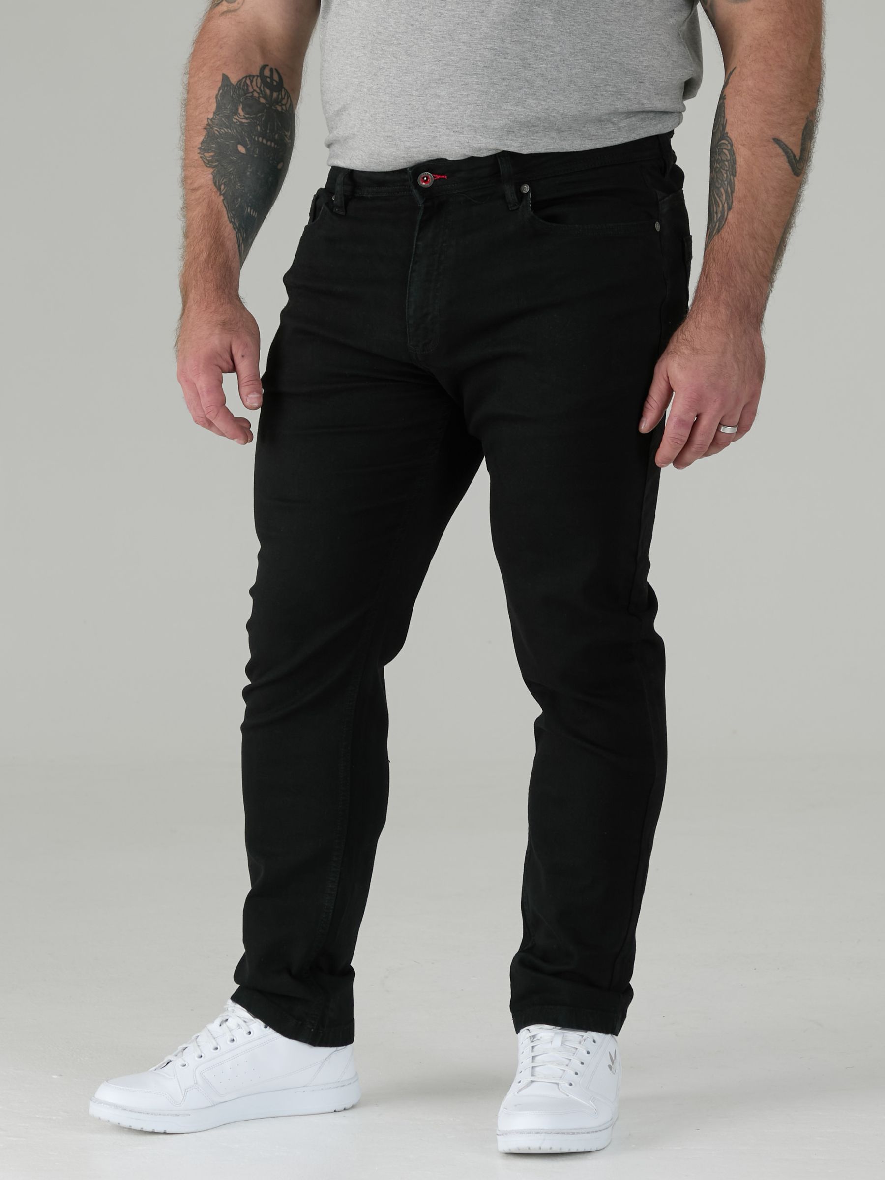 Buy D555 Black chrome CEDRIC Tapered Fit Stretch Jeans from Next USA
