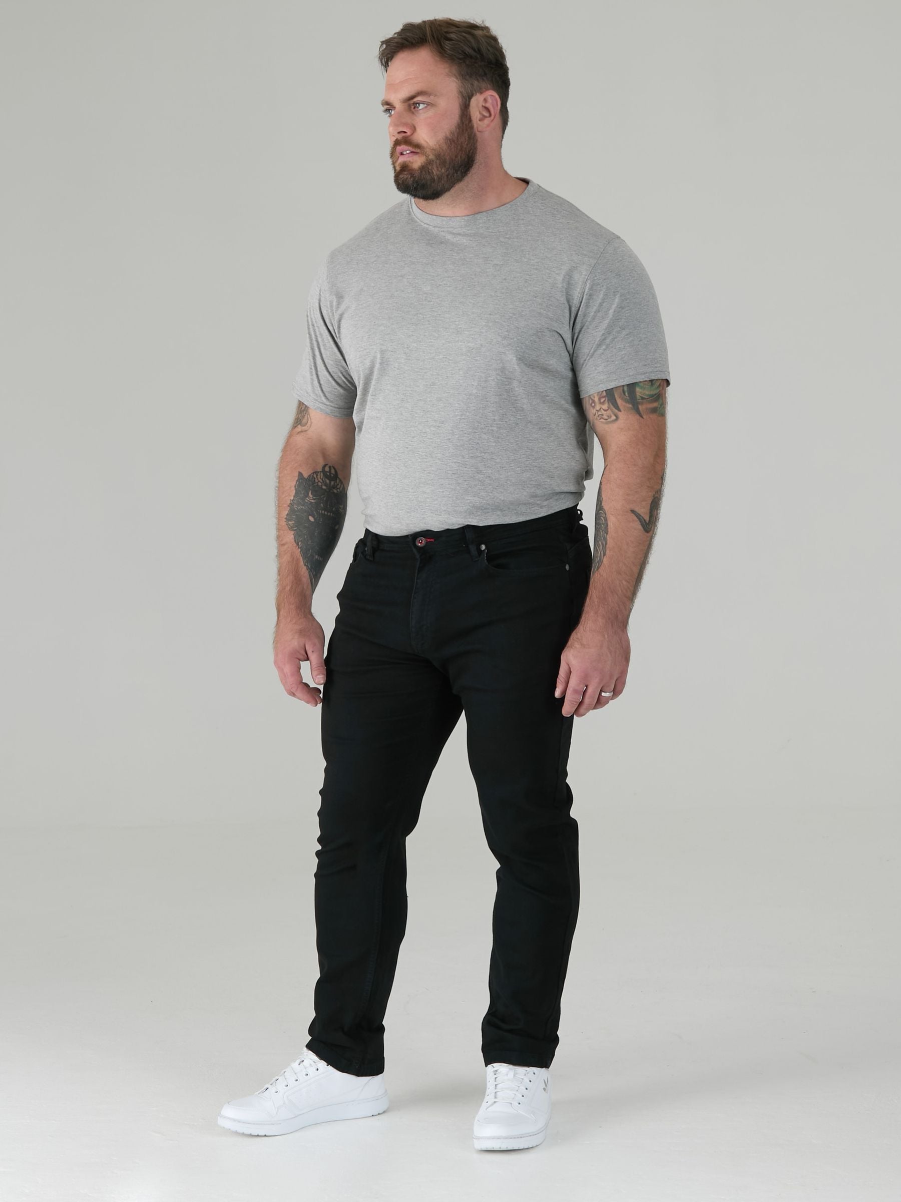 Buy D555 Black chrome CEDRIC Tapered Fit Stretch Jeans from Next USA