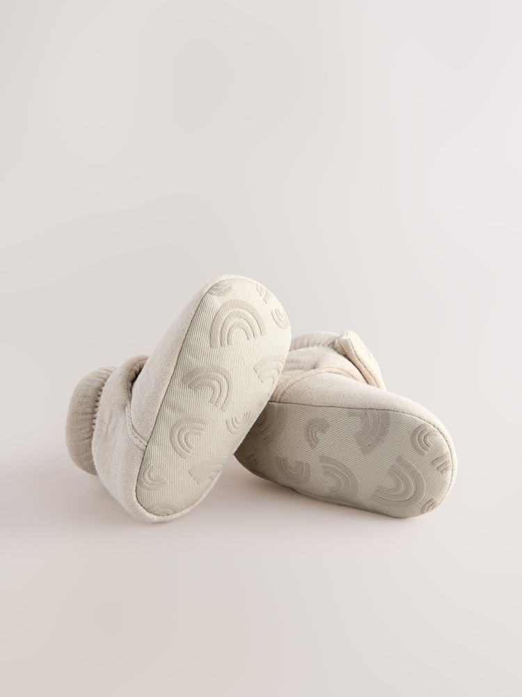 Neutral - Muslin Wrap Baby Slipper Boots (0-18mths) - 5ичинен 5 сүрөт