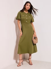 მწვანე - Friends Like These სამხედრო მიდი კაბა - სურათი 1 4-დან