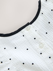 Cream Spot Ruffle Sleeve Occasion Dress (3-16yrs) - Image 7 of 7