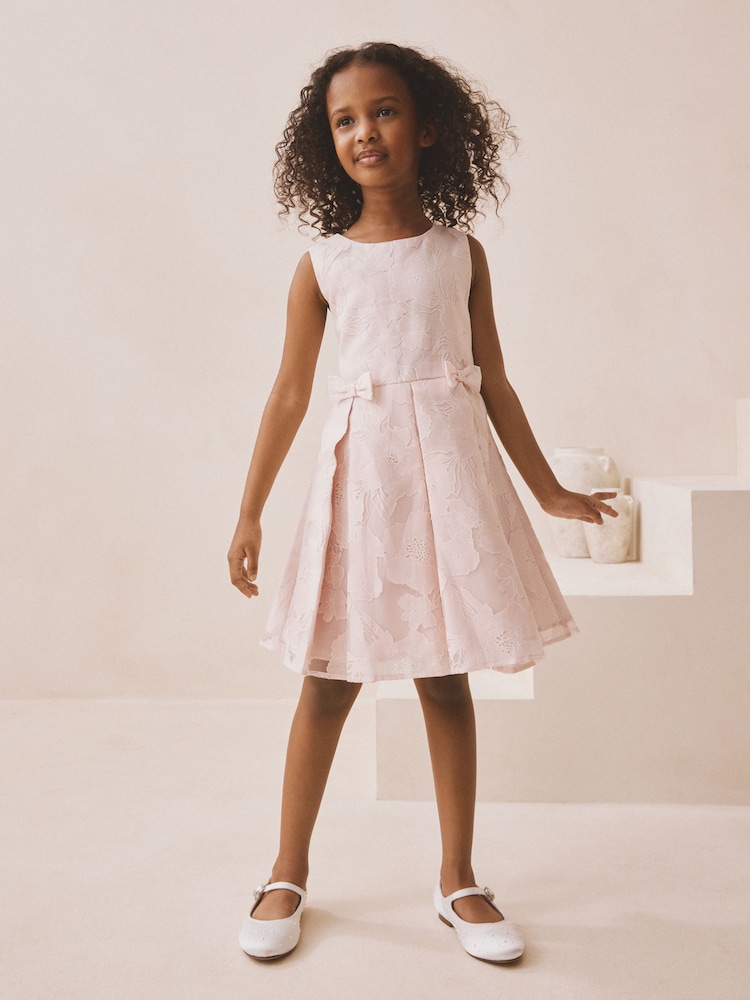 Roz - Floral Jacquard Prom Dress (3-16yrs) - Imaginea 2 din 4