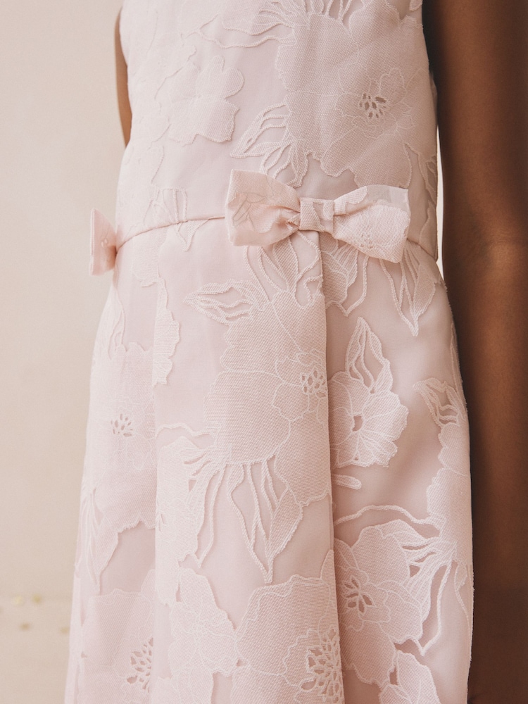 Roz - Floral Jacquard Prom Dress (3-16yrs) - Imaginea 4 din 4