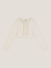 Monsoon White Pearl Fuzzy Cardigan - Image 1 of 3