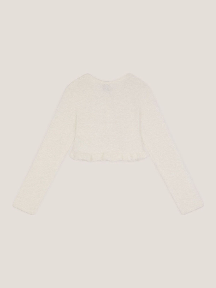 Monsoon White Pearl Fuzzy Cardigan - Image 2 of 3