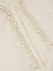 Monsoon White Pearl Fuzzy Cardigan - Image 3 of 3