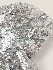 Monsoon Silver Sequin Puff Sleeve Top - Image 4 of 4