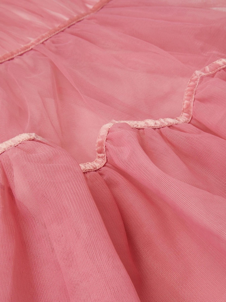 Monsoon Pink Charlize Flutter Sleeve Tulle Dress - Image 4 of 4 Monsoon Pink Charlize Flutter Sleeve Tulle Dress - Image 4 of 4