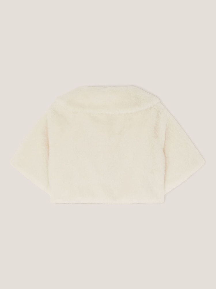 Monsoon Cream Faux Fur Collared Shrug - Image 2 of 2