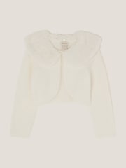 Monsoon Cream Detachable Collar Fuzzy Cardigan - Image 2 of 4