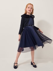 Monsoon Blue Detachable Collar Fuzzy Cardigan - Image 1 of 4