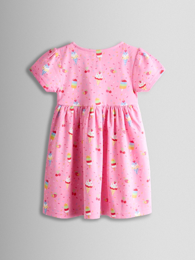 JoJo Maman Bébé Pink Ice cream Button Front Pet In Pocket Dress - Image 2 of 3