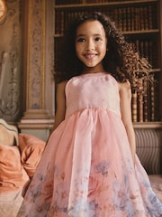 وردي زهور - فستان مناسبات بلا أكمام (3-16 سنة) - صورة 1 من 10