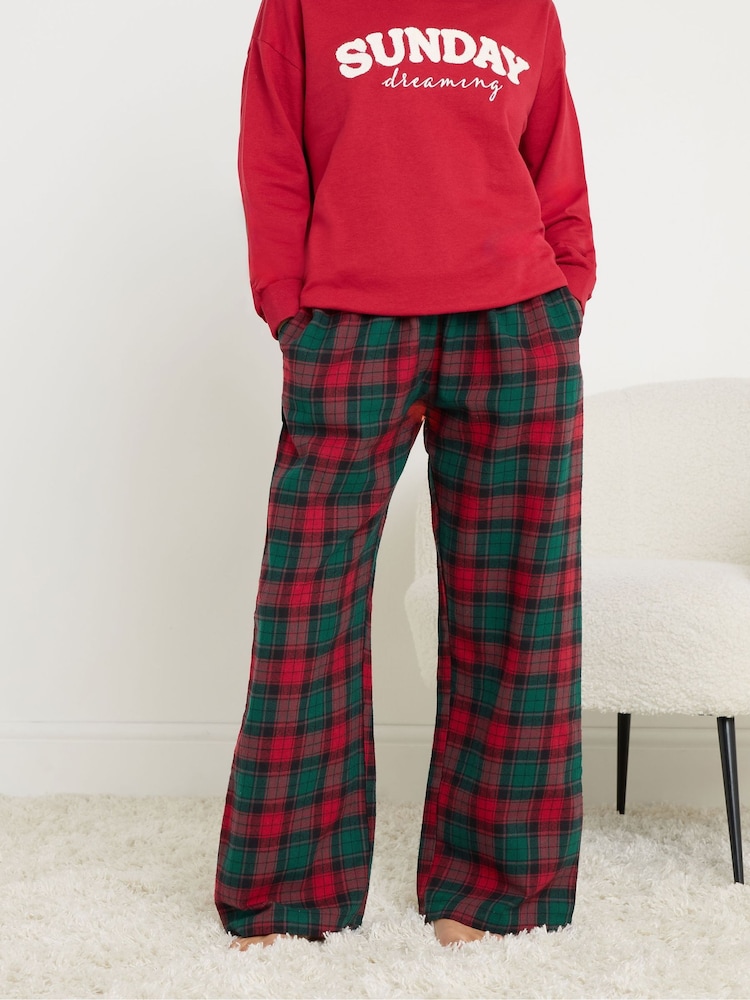 PixieGirl Petite Red Check Pyjamas - Image 2 of 5