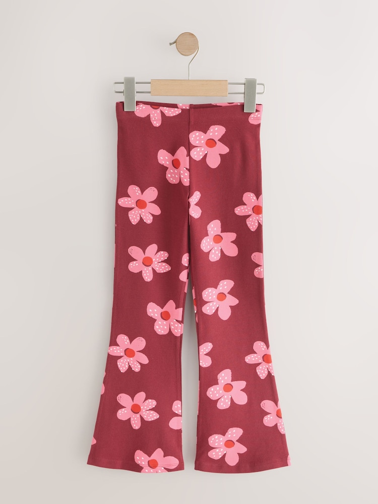 Berry/Pink Flower - Flare Colanți (3-16ani) - Imaginea 1 din 3