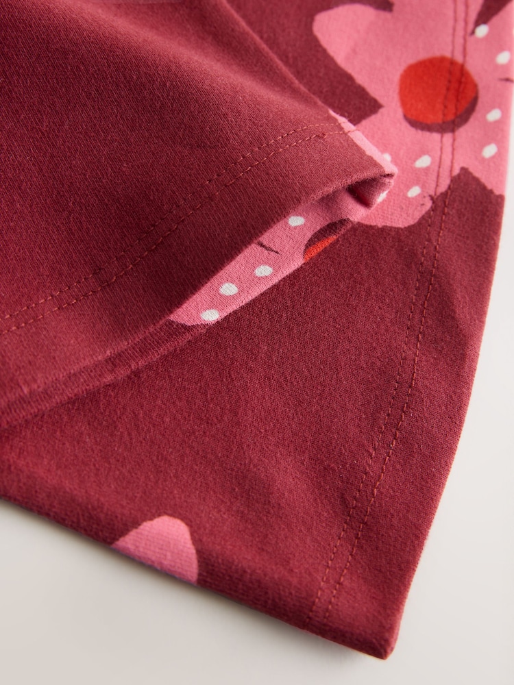 Berry/Pink Flower - Flare Colanți (3-16ani) - Imaginea 3 din 3