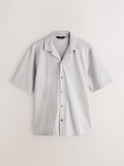 Navy Blue/Grey/White - Short Sleeve Revere Collar Jersey Shirts 3 Pack - 9এর মধ্যে 7 ছবি