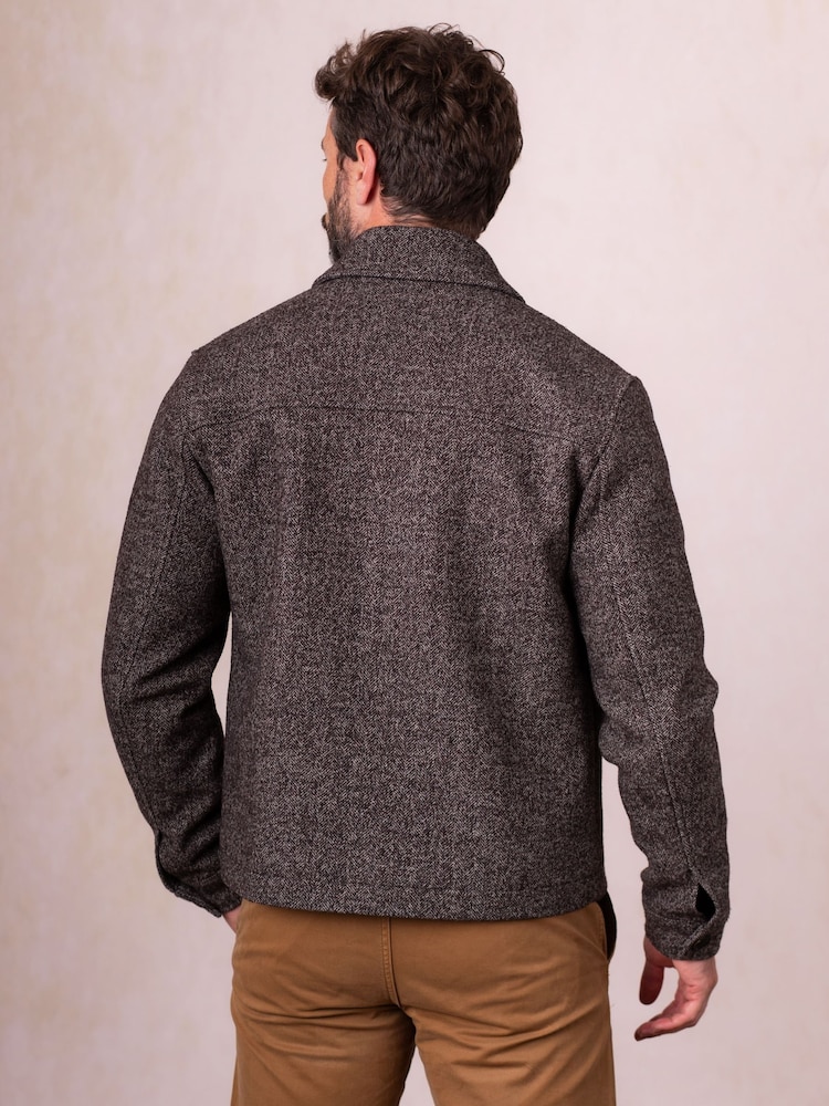 Lakeland Clothing Ennerdale Wool Blend Trucker Brown Jacket - Image 2 of 7