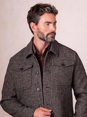 Lakeland Clothing Ennerdale Wool Blend Trucker Brown Jacket - Image 4 of 7