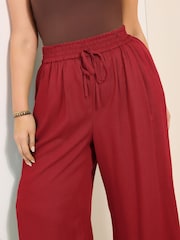 Friends Like These Red Curve Cropped Linen Trousers - Image 3 of 4