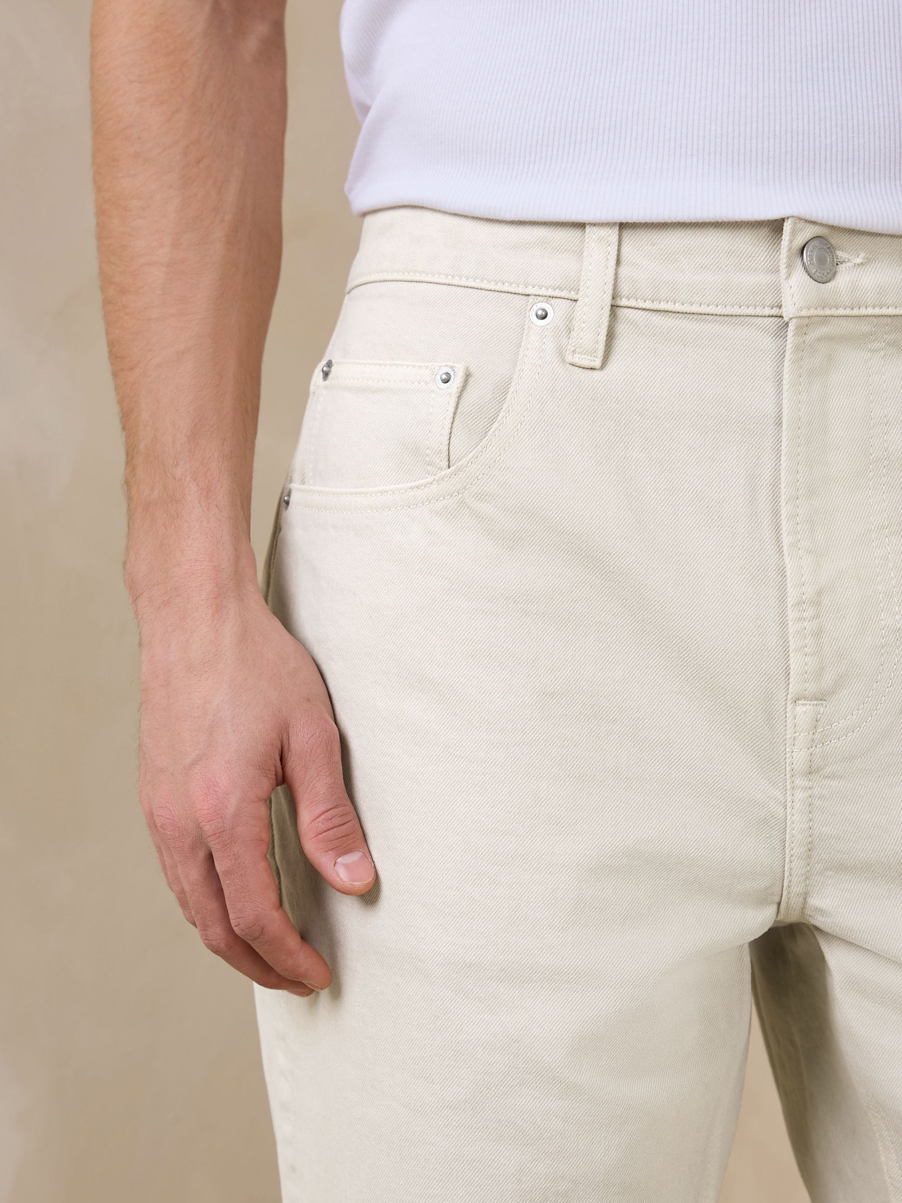Buy Ecru White Relaxed Tapered Fit N. Premium Denim Jeans from