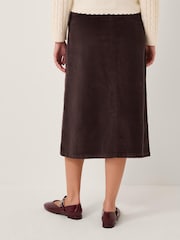 Monsoon Brown Malika Corduroy Midi Skirt - Image 2 of 5