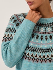 Monsoon Blue Fran Fair Isle Pattern Jumper - Image 3 of 5