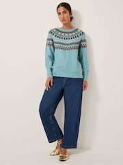 Monsoon Blue Fran Fair Isle Pattern Jumper - Image 4 of 5