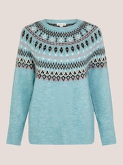 Monsoon Blue Fran Fair Isle Pattern Jumper - Image 5 of 5