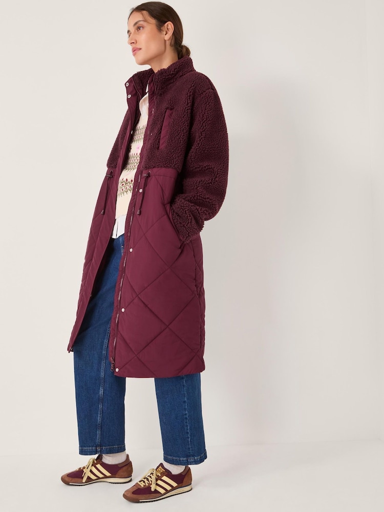 Monsoon Red Marlo Borg Quilted Coat - Image 1 of 6