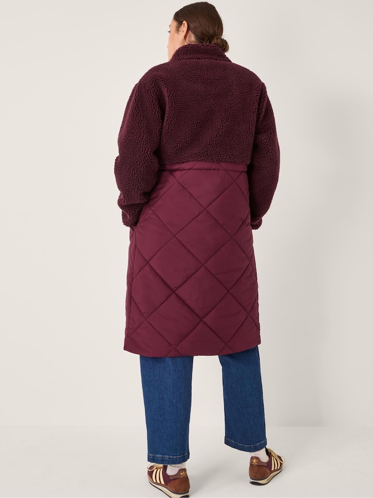 Monsoon Red Marlo Borg Quilted Coat - Image 2 of 6
