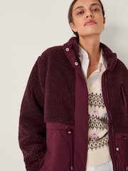 Monsoon Red Marlo Borg Quilted Coat - Image 3 of 6