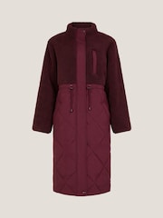 Monsoon Red Marlo Borg Quilted Coat - Image 6 of 6