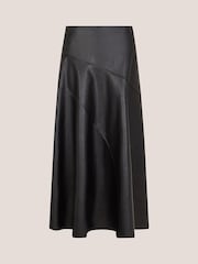 Monsoon Black Marnie Faux Leather Midi Skirt - Image 5 of 5
