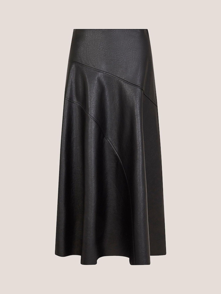 Monsoon Black Marnie Faux Leather Midi Skirt - Image 5 of 5 Monsoon Black Marnie Faux Leather Midi Skirt - Image 5 of 5