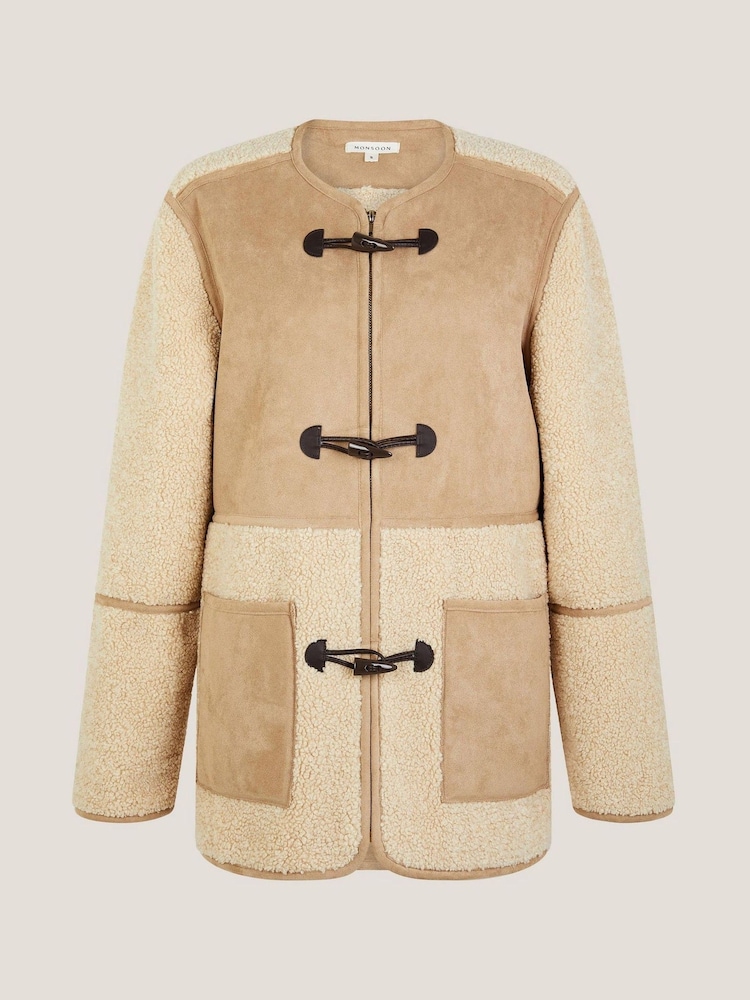 Monsoon Cream Teri Borg Duffle Jacket - Image 5 of 5 Monsoon Cream Teri Borg Duffle Jacket - Image 5 of 5